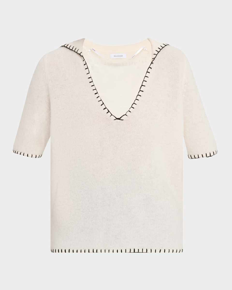 Embroidered Cashmere Polo